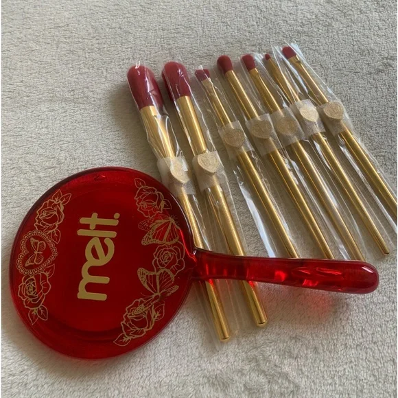 Melt Cosmetics Amor y Mariposas Butterfly Brush Set & Makeup Handheld Mirror NWT